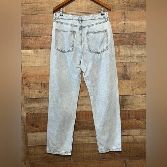 WeWoreWhat Mom Slit Straight Light Denim Jeans Women's size 31 high waisted - Picture 2 of 12